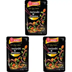 Albert Heijn Amoy Stir fry sauce teriyaki-sesame 3-pack aanbieding