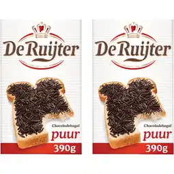 Albert Heijn De Ruijter Chocoladehagel puur 2-pack aanbieding