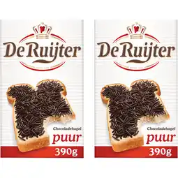 Albert Heijn De Ruijter Chocoladehagel puur 2-pack aanbieding