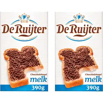 Albert Heijn De Ruijter Chocoladehagel melk 2-pack aanbieding
