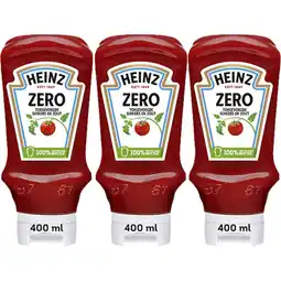 Albert Heijn Heinz Tomato ketchup zero 3-pack aanbieding