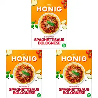 Albert Heijn Honig Basis spaghettisaus bolognese 3-pack aanbieding