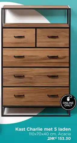 Xenos Kast Charlie met 5 laden aanbieding