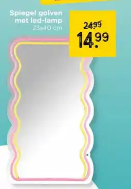 Xenos Spiegel golven met led lamp aanbieding