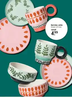 Xenos Servies Jolie Groen of roze aanbieding