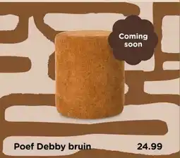 Xenos Poef Debby bruin aanbieding