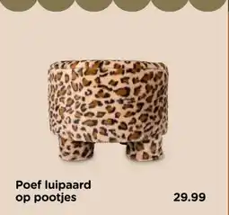 Xenos Poef luipaard op pootjes aanbieding