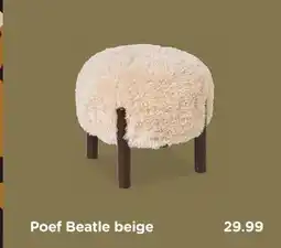 Xenos Poef Beatle beige aanbieding