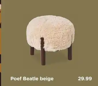 Xenos Poef Beatle beige aanbieding