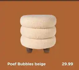 Xenos Poef Bubbles beige aanbieding