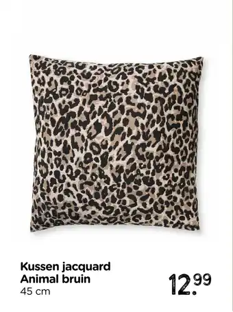 Xenos Kussen jacquard Animal bruin aanbieding
