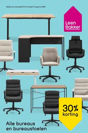 Leen Bakker Alle bureaus en bureaustoelen aanbieding