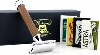 Bol.com Mannen Dubbele Rand Veiligheid scheermes Made in Roos Hout Handvat Licht handvat aanbieding