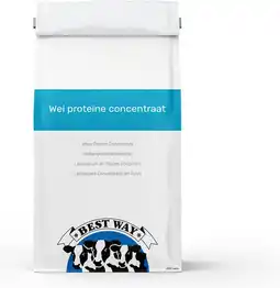 Bol.com BEST WAY Whey Protein Concentrate 80% - Proteine poeder - Puur ingrediënt 20.0 KG- Puur ingrediënt aanbieding
