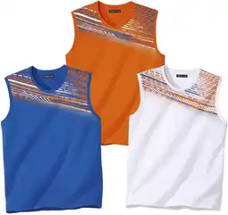 Amazon ATLAS FOR MEN - Set van 3 heren mouwloze tanktops - Sorteerlijnmodel - Grote maten M tot 5XL aanbieding