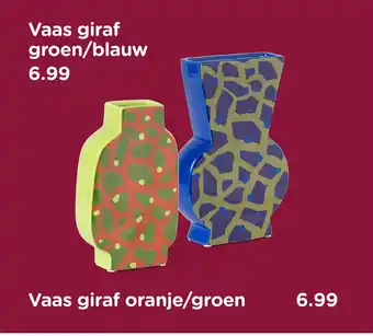 Xenos Vaas giraf groen/blauw oranje/groen aanbieding