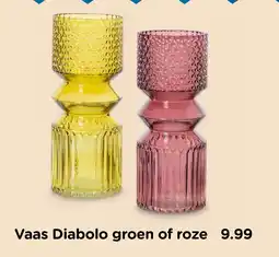 Xenos Vaas Diabolo groen of roze aanbieding