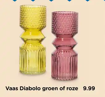 Xenos Vaas Diabolo groen of roze aanbieding