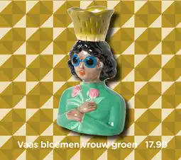 Xenos Vaas bloemen vrouw groen aanbieding
