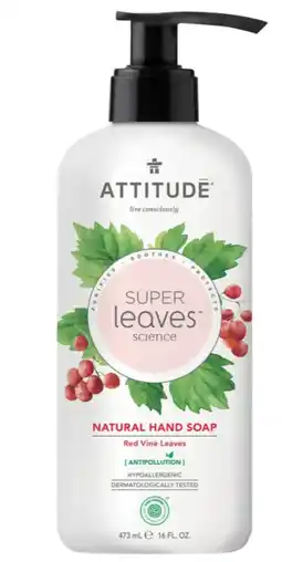 De Online Drogist Attitude Super Leaves Handzeep Red Vine Leaves aanbieding