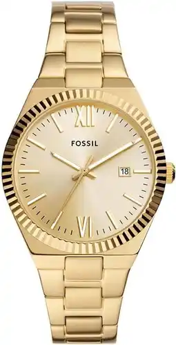 Amazon Fossil Scarlette Horloge voor dames, kwartsuurwerk met roestvrij stalen of leren band aanbieding