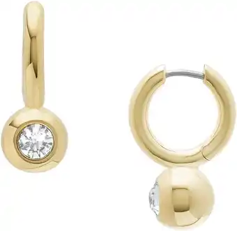 Amazon Fossil Dames oorbellen van messing of sterling zilver met hoepel sluiting aanbieding