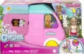 Bol.com Barbie Chelsea Camper met hondje en konijn - Speelfigurenset aanbieding