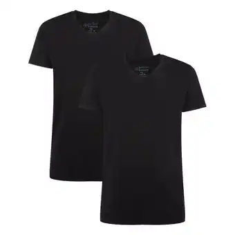 ANWB Bamboo Basics 2-Pack V-hals Shirt Heren Zwart aanbieding
