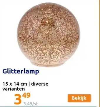 Action Glitterlamp aanbieding