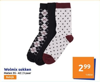 Action Wolmix sokken aanbieding