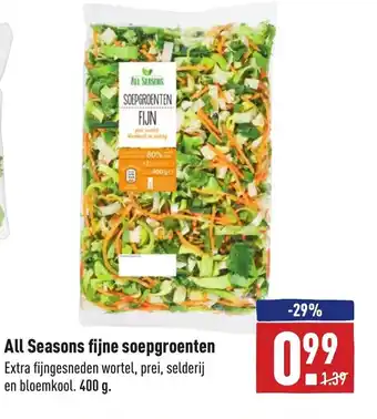 ALDI All Seasons fijne soepgroenten 400g aanbieding