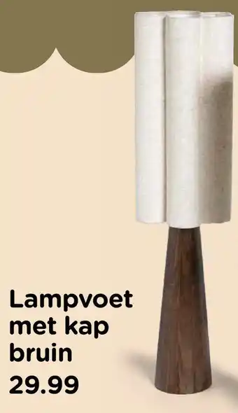 Xenos Lampvoet met kap bruin aanbieding