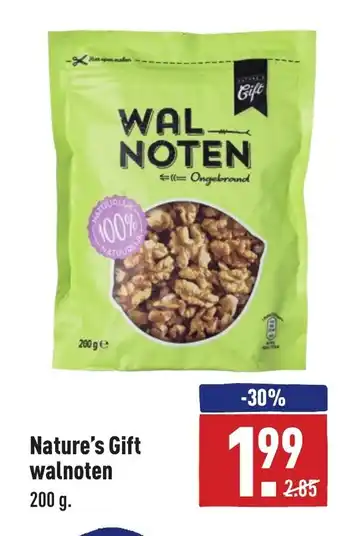 ALDI Nature's Gift walnoten 200g aanbieding