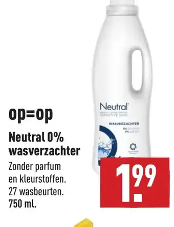 ALDI Neutral 0% wasverzachter 750ml aanbieding