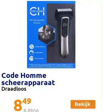 Action Code Homme scheerapparaat aanbieding