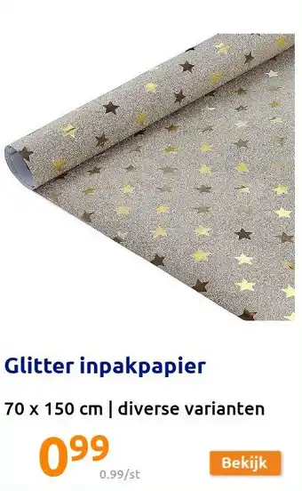 Action Glitter inpakpapier aanbieding