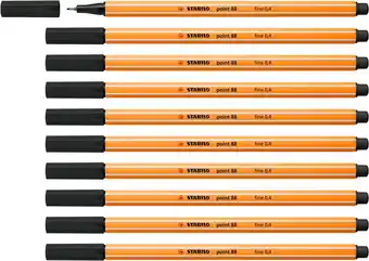 Amazon STABILO 88/46 Fineliner - point 88-10 stuks - zwart aanbieding