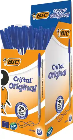 Amazon BIC Cristal Medium Balpen, doos van 50 stuks Single Packung mit 50 Stuk blauw aanbieding