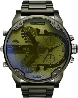 Amazon Diesel Mr. Daddy horloge voor heren, multifunctioneel Quartz uurwerk met roestvrijstalen horlogeband aanbieding