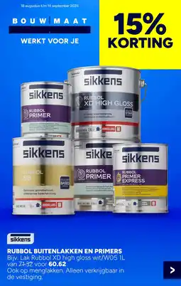 BOUWMAAT Rubbol buitenlakken en primers aanbieding