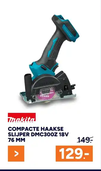 BOUWMAAT Compacte haakse slijper DMC300Z 18V aanbieding