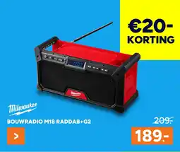 BOUWMAAT Milwaukee bouwradio M18 RADDAB+G2 aanbieding