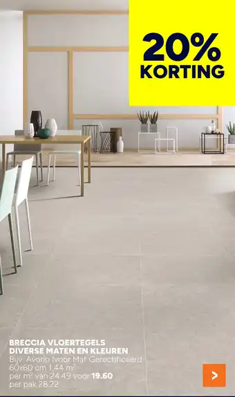 BOUWMAAT Breccia vloertegels diverse maten en kleuren aanbieding