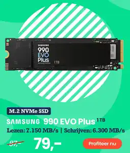 Paradigit Samsung 90 EVO Plus 1TB e990 evo plus 1tb aanbieding