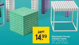 Xenos Bijzettafel Checks metalen frame aanbieding