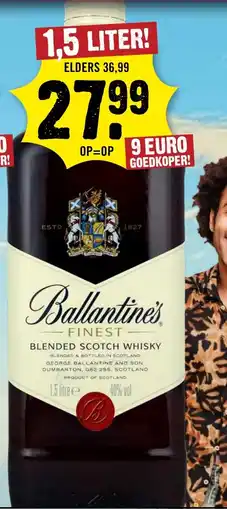 Dirck 3 Ballantine's finest blended scotch whisky aanbieding