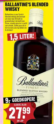 Dirck 3 Ballantine's blended whisky aanbieding
