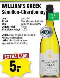 Dirck 3 William's creek aanbieding