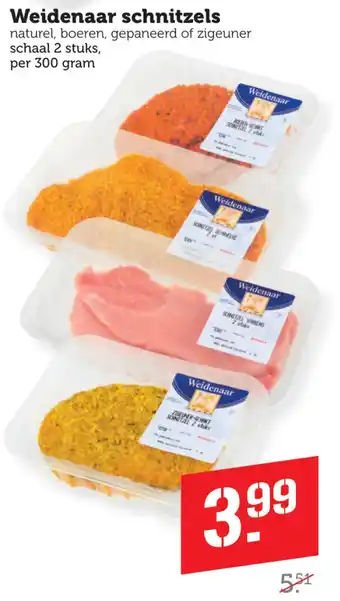 Dagwinkel Weidenaar schnitzels aanbieding