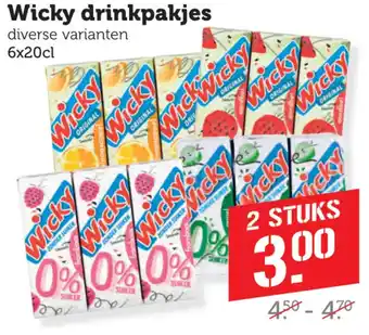 Dagwinkel Wicky drinkpakjes aanbieding